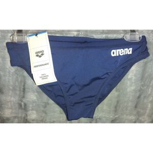 NWT Arena PerformanceTeam Solid Swim Brief Size 28 Navy Competitive Swim